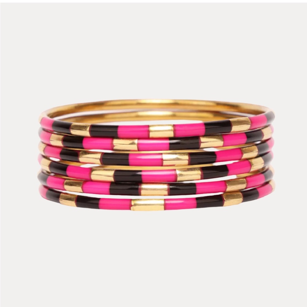 Elegant Gold and Pink Bracelet Set